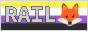rail (that fox) Enby flag with a fox emoji.